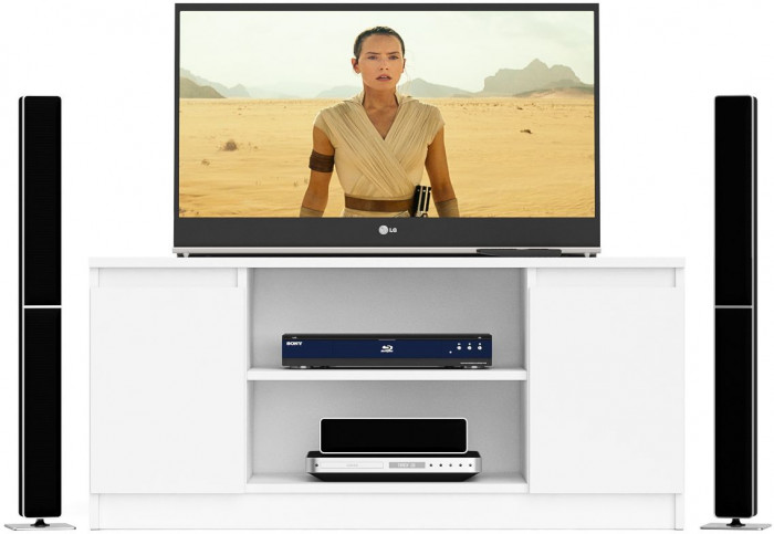 Мори Тумба ТВ МТВ1200.1, цвет белый, ШхГхВ 120,4х41х54,6 см.