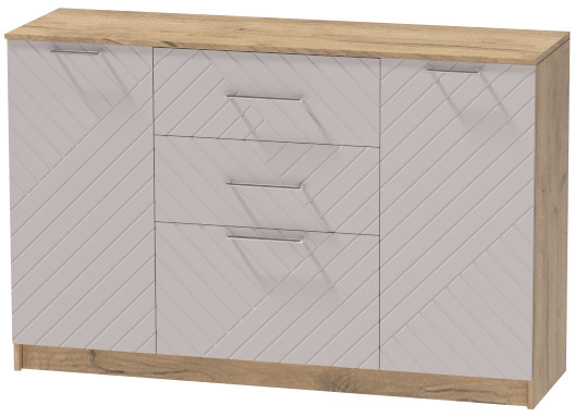 Комод №3 "Иннэс-7", Крафт золотой/Грэй софт