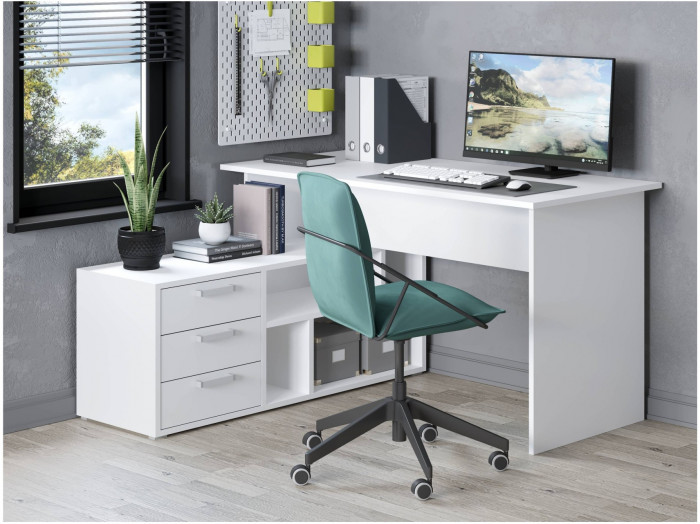 Стол компьютерный СК-11, ЛДСП (Белый)