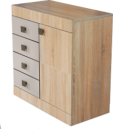 Набор мебели для спальни "Лондон" - Дуб сонома/Капучино светлый