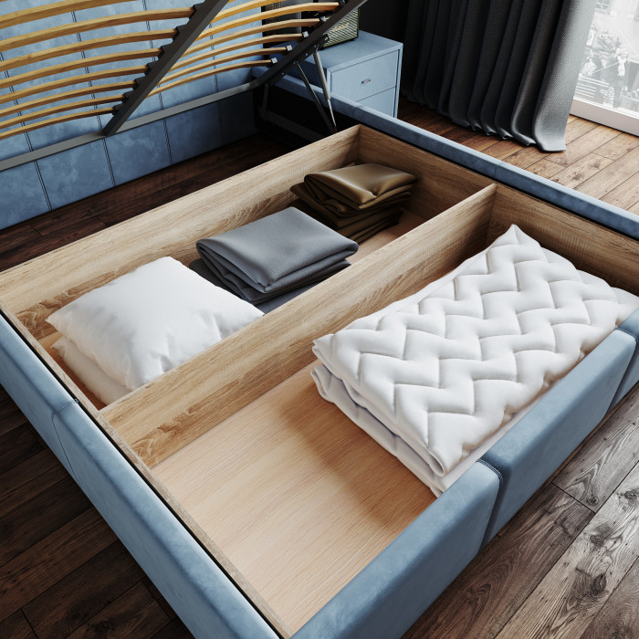 Рио Кровать интерьерная 160 бирюза квадрат, ПМ