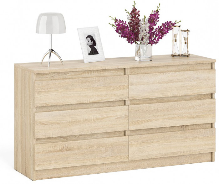 Мори Комод МК1380.6, цвет дуб сонома, ШхГхВ 138х41х73 см.