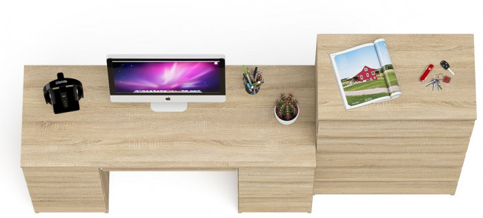 Мори компьютерный стол МС-2 + Комод МК700.5, дуб сонома