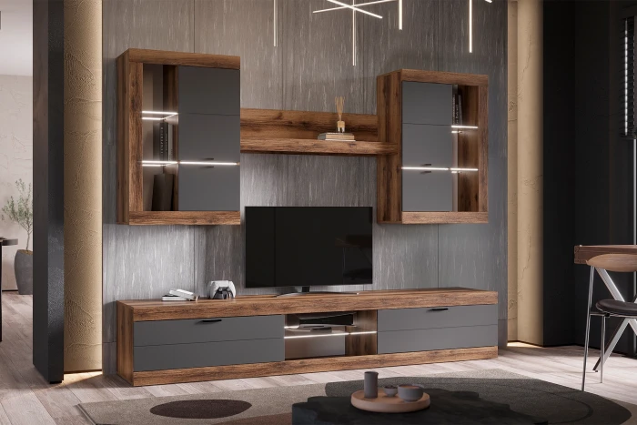 Прага Модульная Гостиная, вариант №3, делано/Графит