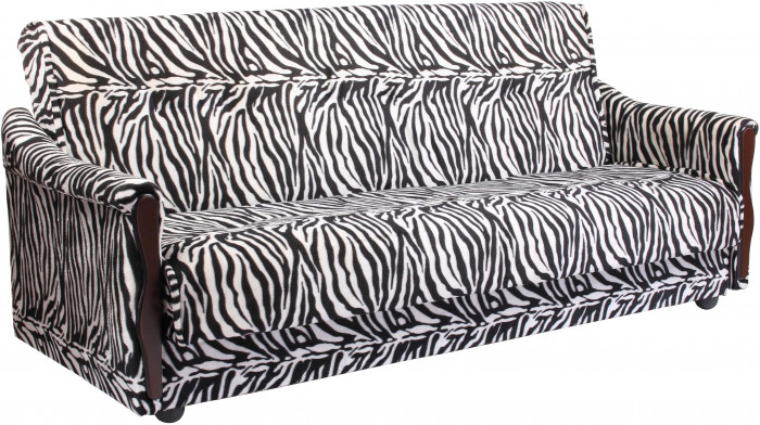 Диван-книжка Уют, 120х190, велюр зебра