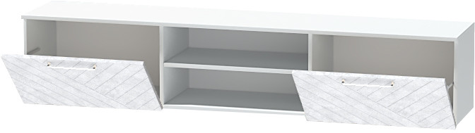Тумба-2 под ТВ подвесная "Иннэс-7", Белый/Бетон снежный