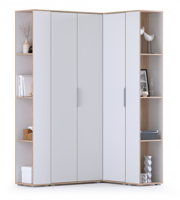 Куба Прихожая 11, цвет дуб сонома/белый премиум, ШхГхВ 143,7х107,3х210,6 см., универсальная сборка