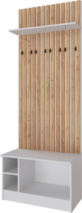 Кано Тумба с вешалкой 800 КПТВ-2 белый/дуб крафт золотой