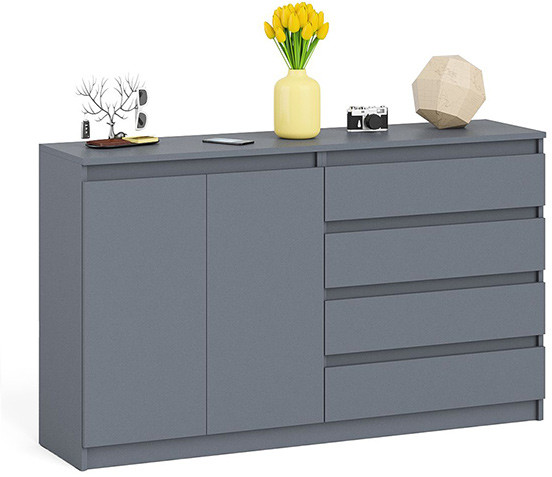 Мори Комод МК1600.1, цвет графит, ШхГхВ 160,4х41х94 см., НЕ универсальная сборка