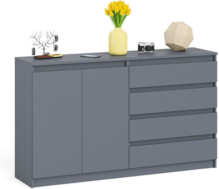 Мори Комод МК1600.1, цвет графит, ШхГхВ 160,4х41х94 см., НЕ универсальная сборка