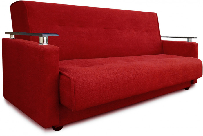 Раскладной диван-кровать, прямой, книжка, цвет красный, Милан Люкс 140