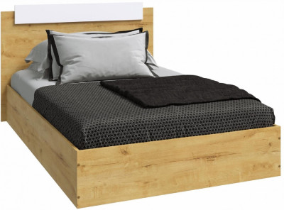 Эко Кровать 1200, Вотан/Белый гладкий