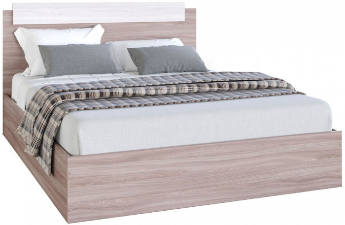 Эко Кровать 1200, Вотан/Белый гладкий