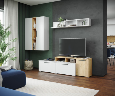 Модульная гостиная Альберо, композиция 1, Белый/Крафт золотой