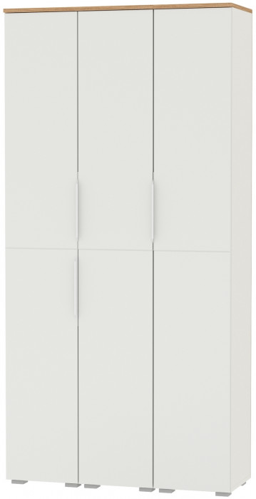 Октава 13.228 Шкаф-пенал + 13.228 Пенал + 13.228, цвет белый шагрень/дуб крафт золотой/фасады МДФ белый шагрень, ШхГхВ 96,6х35,3х197,6 см., ун. сб.