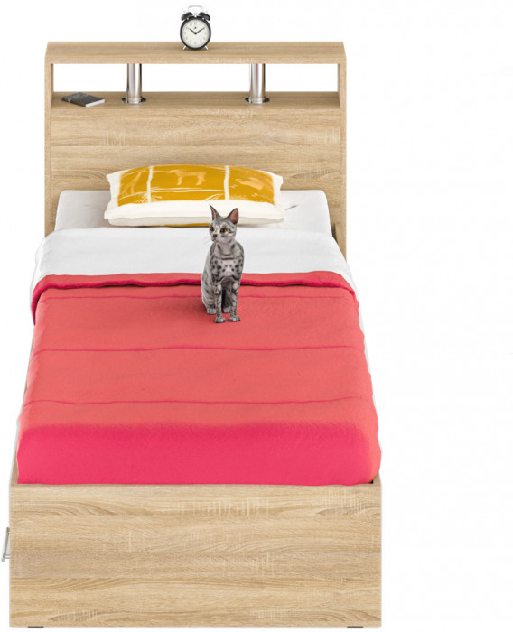 Камелия Кровать с ящиками 0900, дуб сонома