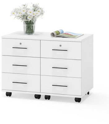 Две тумбы выкатных С-МД-3-02, цвет белый шагрень, ШхГхВ 80х45х59 см.