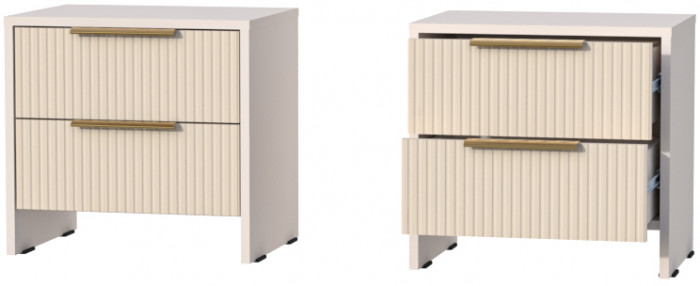 Тумба 2 ящика Кэт-3, Кашемир/Тирамису матовый