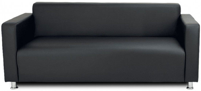 Диван прямой Томи, 160х78х75 см, экокожа черный