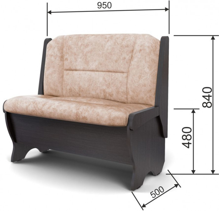 Скамья Лотос 950 венге/латте