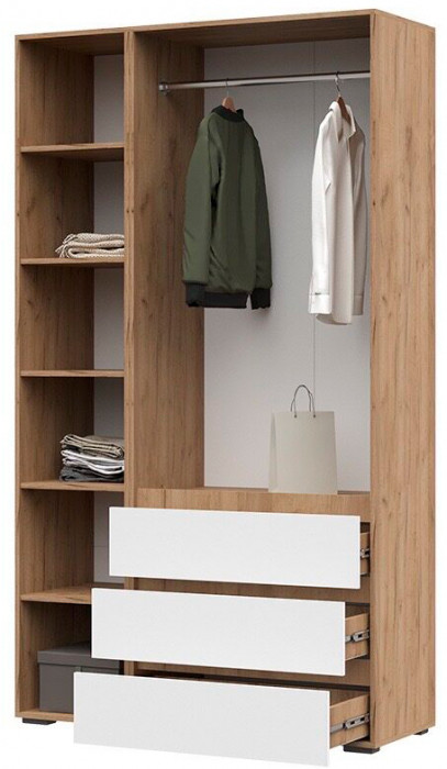 Хелен ШК 06 Шкаф 3х створчатый (1200х2080х460) белый/дуб крафт золото