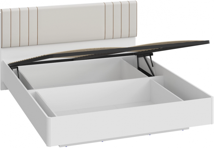 Кровать парящая 140 КРП-411-16-14 с подъемным основанием, Белый/Ткань MARBEL 103