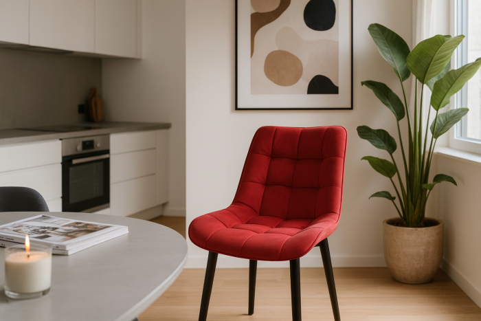 Стул "Бостон" черный матовый Velutto 38 рубин