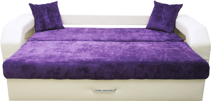 Диван-еврокнижка Манчестер, пружинный блок, 150х195, подсветка, велюр серый