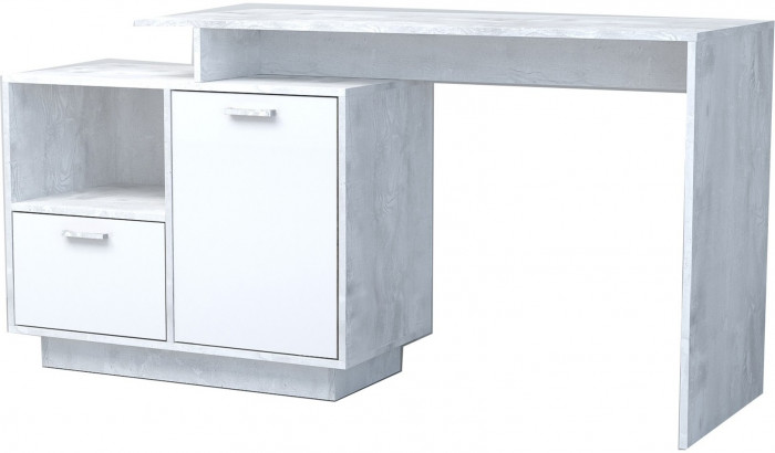 Эго Стол Ст-2 ПД (Глянец Белый/Бетон Светлый)