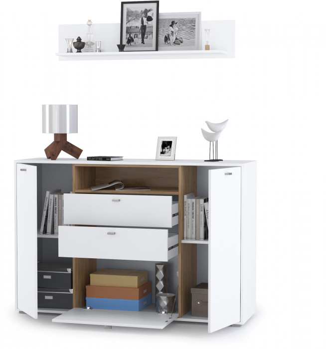 Бэль № 05, цвет дуб крафт золотой/белый премиум, ШхГхВ 149,2х43х180 см.