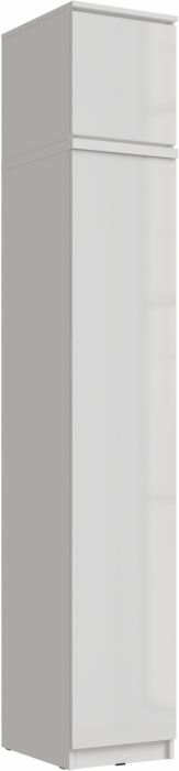 Челси Пенал 1 створка + антресоль 400 (Дуб Сонома, Белый глянец)