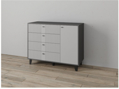 Комод Катрин-13 графит/светло-серый