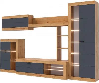 Прага Модульная Гостиная, вариант №4, вотан/Графит