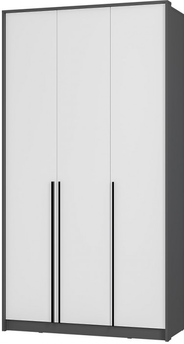 Шкаф трехстворчатый Шарм ШК-10, Графит, Белый