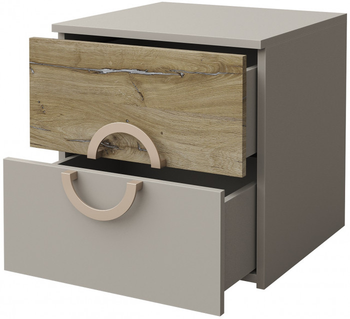 Прикроватная тумба "Виола" - Персидский жемчуг/Дуб Флагстафф песочный