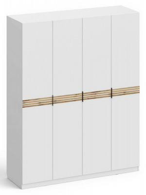 Шкаф 4-х створчатый ШК-4105, Белый/Профиль МДФ Дуб вотан