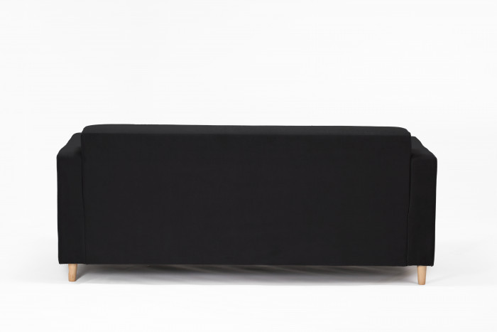 Диван прямой Томи, 180х78х75 см, велюр, черный