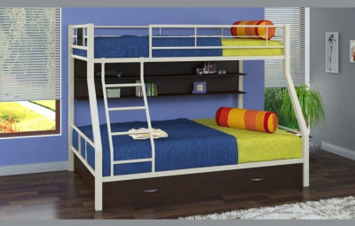 Двухъярусная кровать Гранада-1ПЯ, серый / Венге (Дуб молочный, Коричневый)