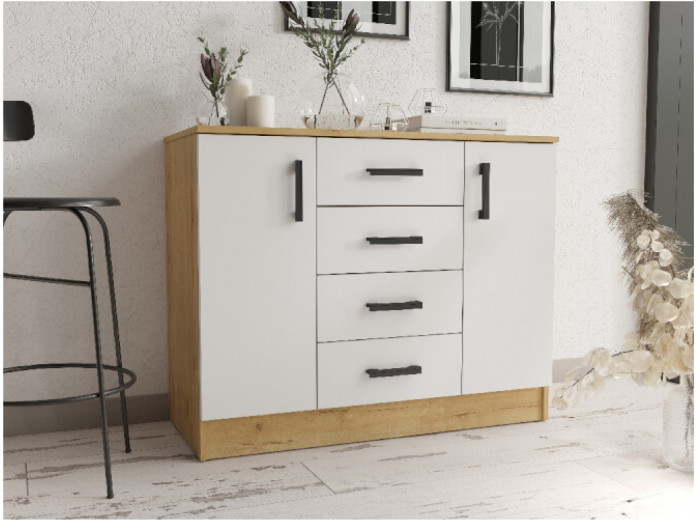 Комод К1000-2Д, Ясень шимо темный/светлый