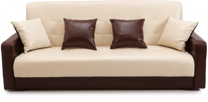 Диван-книжка Аккорд 120х190, экокожа коричнево-бежевый