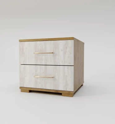 Тумба прикроватная "Мишель" - Дуб наварра/Бетон пайн светлый