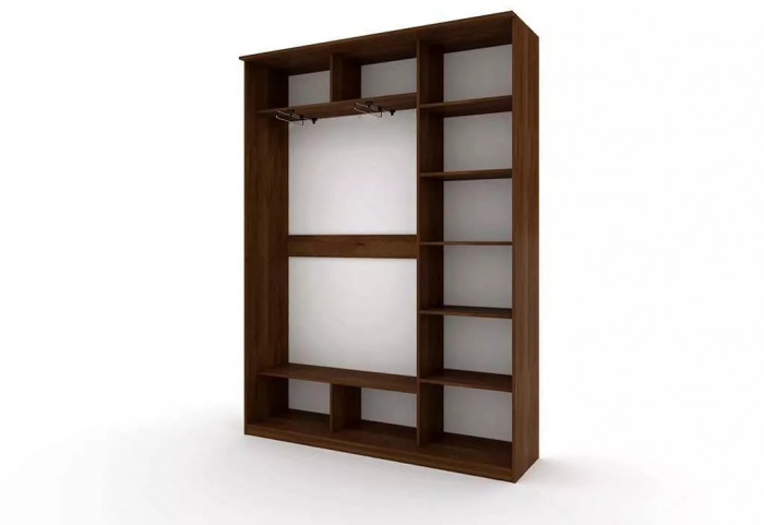 Шкаф купе Модерн 1776х450 3-х дверный 2-х секционный зеркальный венге