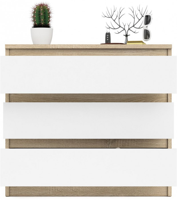 Мори Комод МК800.1, цвет дуб сонома/белый, ШхГхВ 80,4х41х73 см.