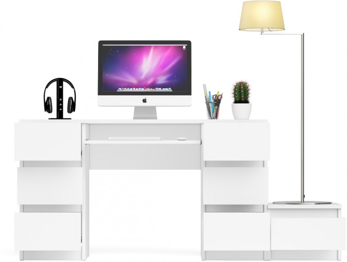 Мори Стол компьютерный МС-2 + Тумба ТМП400.1, цвет белый, ШхГхВ 175,8х50х76,6 см., универсальная сборка