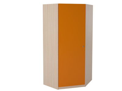 Шкаф угловой Дуб молочный/Оранжевый