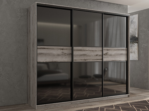 Шкаф-купе Кааппи 12 Эвок Окаменелый 270х45х230 см