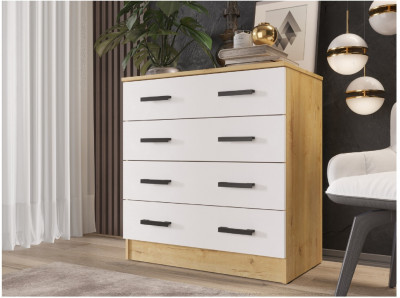 Комод К800, Вотан/Белый гладкий