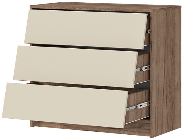 РЕЙН КМ 02 Комод 800 (800х720х400) Фасад КАШЕМИР/Корпус ДУБ КРАФТ ТАБАЧНЫЙ