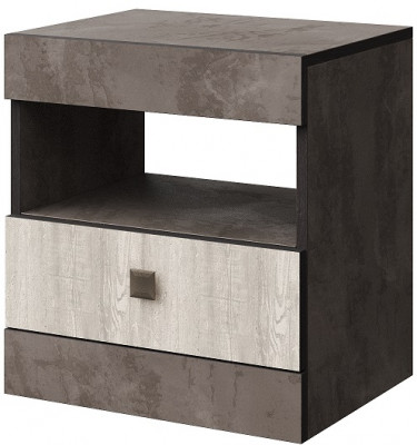 Тумба прикроватная "Лондон" - Оникс/Бетон пайн светлый