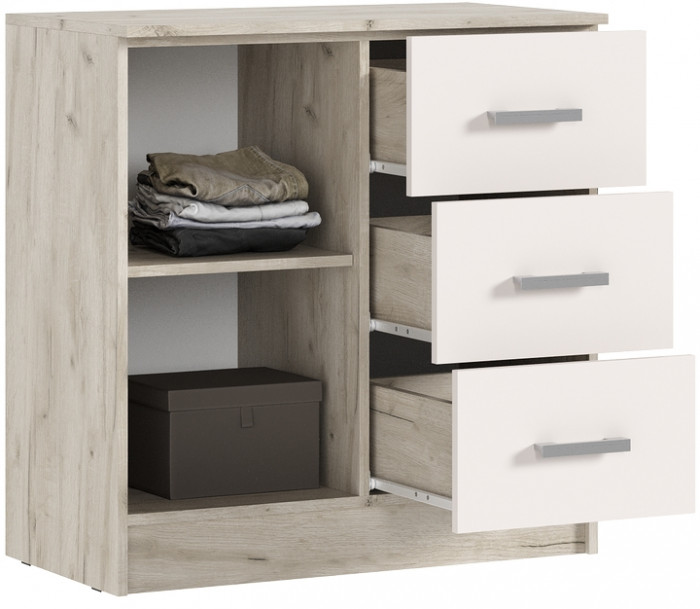 Модульная спальня Басямиф, Крафт серый/Кашемир